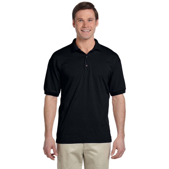 The Gildan Adult 6 oz, 50/50 Jersey Polo Shirt - BLACK - 5XL