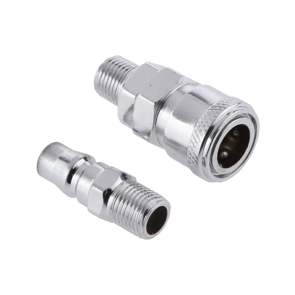 SET OF STAINLESS STEEL Quick Connect Coupler 1/4" Hose Barb Air Hose Fittings 