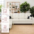thumbnail image 3 of Homeora 2-Piece Piece Couch Living Room,Faux Leather Sofa Set,Faux Leather Sofa Set,L-Shaped Sectional Sofa,Right Facing Chaise Couch Living Room,White, 3 of 6