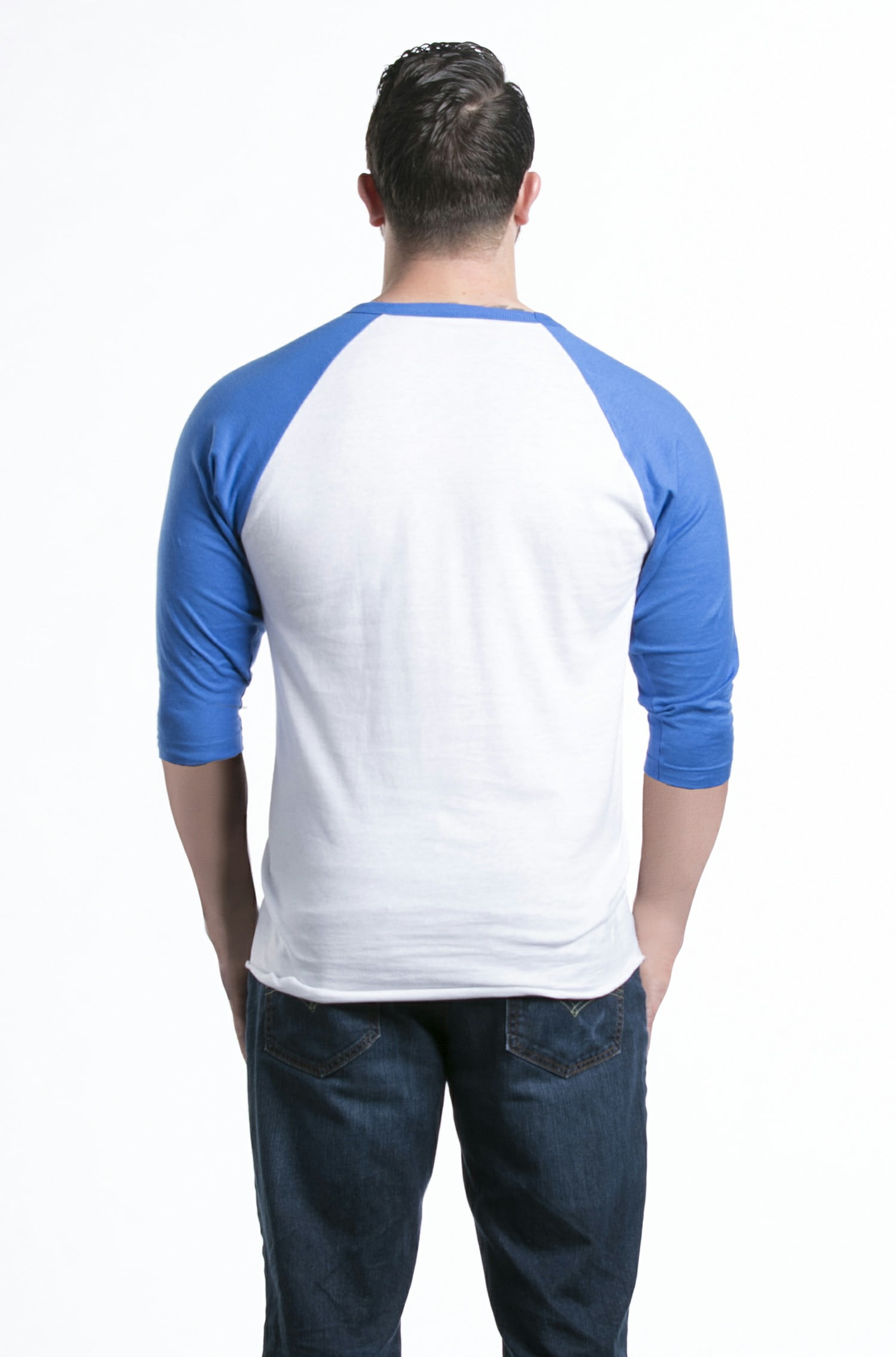 Shop4Ever Men's Love Puzzle Heart Autism Awareness Raglan Baseball Shirt Medium White/Blue
