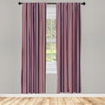 thumbnail image 4 of Ambesonne Stripes Window Curtains, Vertical Barcode Lines, Each 28" W x 84" L, Ruby Navy Blue Grey, 4 of 4