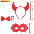 thumbnail image 4 of Skeleteen Devil Costume Accessory Set - Demon Costume Accessories Kit Includes Headband Horns, Mask and Bowtie, 4 of 5