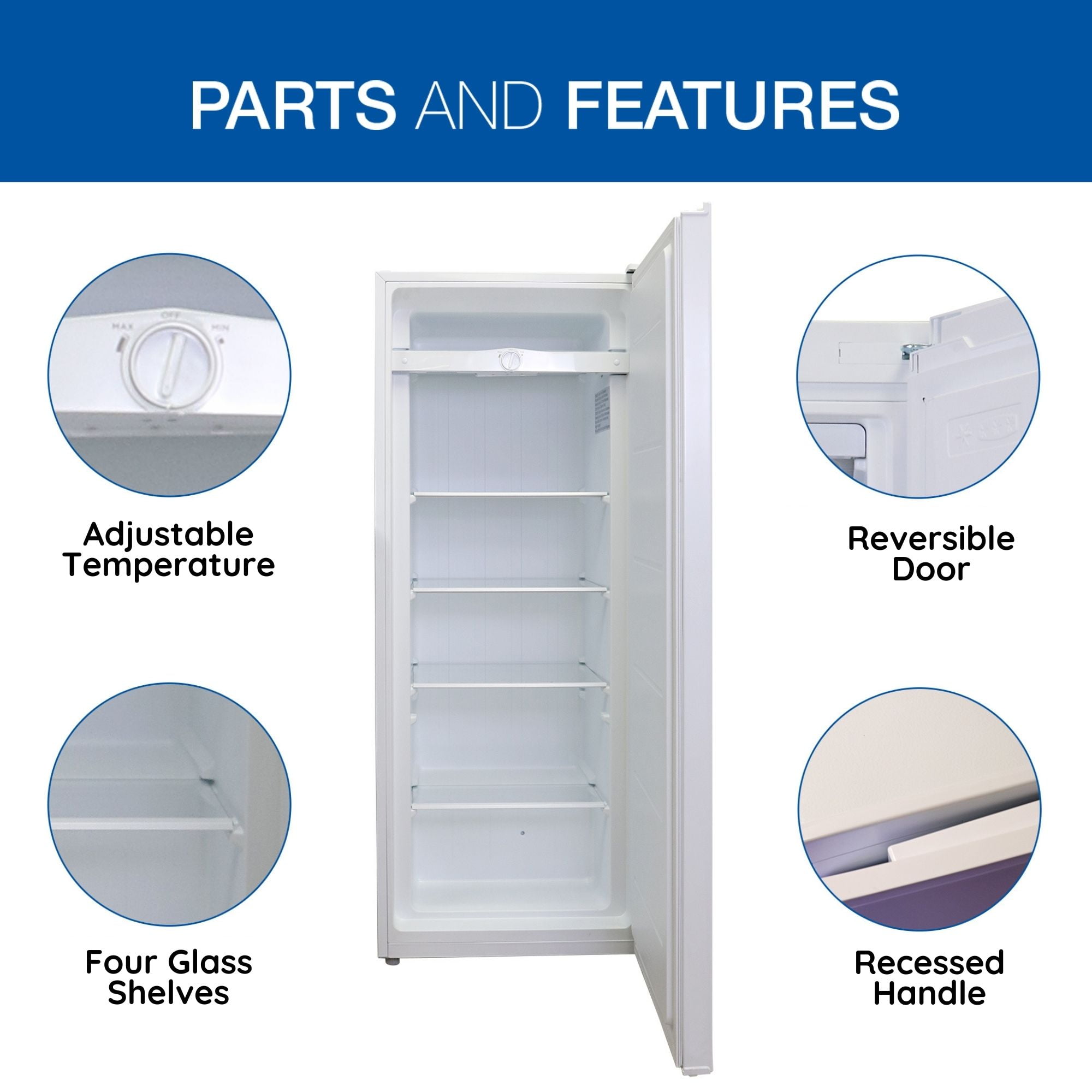 Koolatron® Compact Upright Freezer, White, 200 liter/7.0 Cu ft, Garage Ready