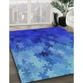 thumbnail image 3 of Ahgly Company Machine Washable Indoor Square Transitional Blue Area Rugs, 8' Square, 3 of 7