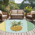 thumbnail image 4 of Round Rugs 8Ft, Summer Pineapple Round Area Rug Washable Indoor Throw Carpet, Yellow Blue Green Striped Geometric Large Non Slip Circle Rug for Kids Room RV Home Decor Aesthetic, 4 of 8