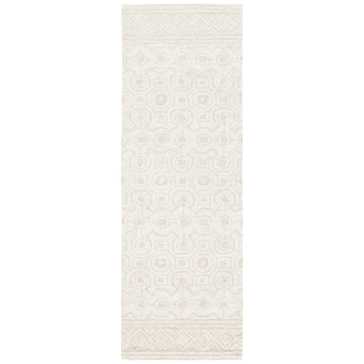 SAFAVIEH Micro-Loop Conchur Geometric Area Rug, Ivory/Light Green, 9' x 12'