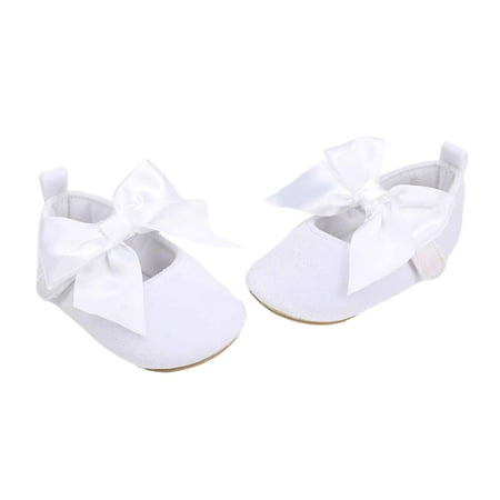 

Bmnmsl Baby Girls Princess Shoes Soft Velvet Bow Non-slip Toddler Shoes