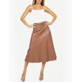 thumbnail image 5 of Falda vinipiel con cinto color Caramelo AMAD Casual para mujer talla L, 5 of 5
