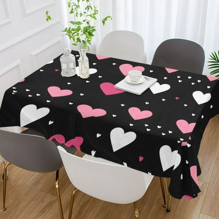 

ALAZA Valentine s Day Hearts Rectangle Tablecloth Tablecover Dinning Table Cloth 60 x120