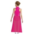 thumbnail image 2 of Haitryli Girls Lyrical Jazz Tango Ballroom Dance Dress Sleeveless Shiny Rhinestones Mock Neck Ballerina Jumpsuits Hot Pink 10, 2 of 5
