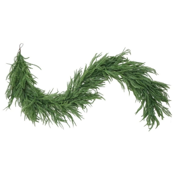 270cm Extra Full Lifelike Cedar Christmas Garland Staircase Realistic Greenery For Home Holiday Decoration