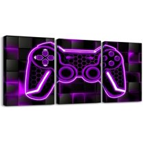 Hieng Gamer Canvas Wall Art for Living Room Red and Black Picture Wall Decor Gaming Ombre Office Wall Decorations Artwork Posters Geometry Square Wall Painting（Only canvas）