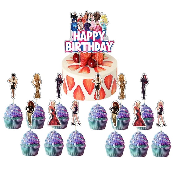 rupaul's drag race Cake Topper Cupcake Set Themed Birthday Party Supplies Decoration Decor Kit