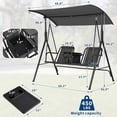 thumbnail image 3 of Silla Swing para Exteriores de 2 Plazas para Jardín, Balcón, Junto a la Piscina O Terraza – Toldo Ajustable, Respaldo Reclinable, Mesa Giratoria, Portavasos, Bolsa Aislada, 3 of 8