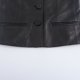thumbnail image 5 of HH TRAF Top de piel sintética sin tirantes, de un solo pecho, sexy, negro, a la moda para mujer, elegante, sin espalda, estilo urbano, sin mangas, 5 of 5