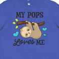 thumbnail image 4 of Inktastic My Pops Loves Me with Sloth and Hearts Youth T-Shirt, 4 of 5