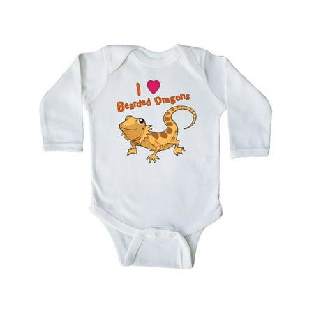 

Inktastic I Love Bearded Dragons Gift Baby Boy or Baby Girl Long Sleeve Bodysuit