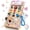 Pink, variant on Konijiwa Montessori Wooden Busy Board with LED Light Switches for Toddler, Sensory Travel Toys for 1-3 Year Old Boys and Girls