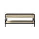 thumbnail image 4 of Mesa de Centro Industrial con Estante Salisbury | Vidrio | Metal Negro | Acabado en Madera Clara | 2 Niveles, 4 of 7