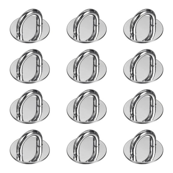 Uxcell Metal Phone Charm Hook 0.7", 12Pcs Adhesive Circle Shaped Phone Finger Grip Hook Smartphones Keychain Ring Charm Loop for DIY Tablet Case Accessories, Silver