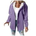 thumbnail image 3 of Womens Fall Fashion 2025 Winter Jackets for Women Solid Color Long-sleeved Long-sleeved Hooded Casual Coat, 3 of 6