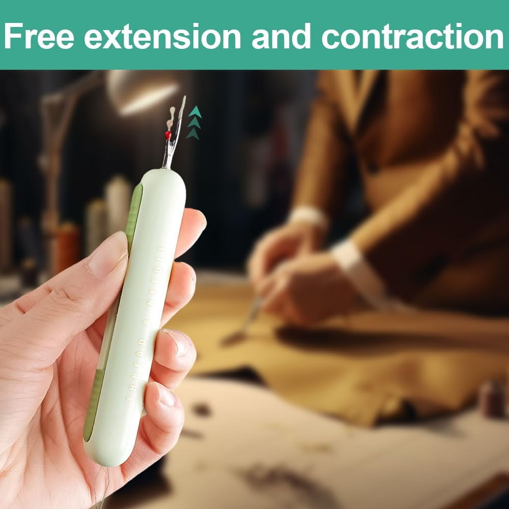 Needle Threader and Seam Ripper Tool, 2-in-1 Design, Upgraded for Sewing
