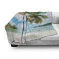 thumbnail image 3 of Christmas Soft Flannel Fleece Throw Blanket, Sock on the Palm Tree on Tropical Sandy Beach Island Maldives Design, Cozy Plush for Indoor and Outdoor Use, 70" x 90", Multicolor, by Ambesonne, 3 of 6