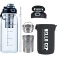 thumbnail image 1 of Botella de agua de vidrio Wangsdjy de 34 oz con pajita e infusor, 1 of 7
