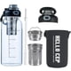 thumbnail image 1 of Botella de agua de vidrio Wangsdjy de 34 oz con pajita e infusor, 1 of 7