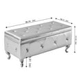 thumbnail image 6 of UWR-Nite Storage Ottoman Bench, PU Upholstered Ottoman Flip Top Entryway Bench Seat with Safety Hinge, Storage Chest with Padded Seat, Luxury Shoe Bed End Stool for Hallway Living Room Bedroom, 6 of 6