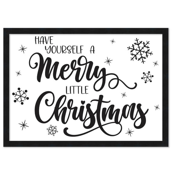Have Yourself a Merry Little Christmas 14.5" x 19.5" Framed Christmas Wall Decor  Sign Poster in a