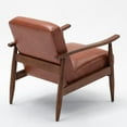 thumbnail image 3 of Austin Caramel Leather Gel Wooden Base Accent Chair, 3 of 9