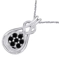 thumbnail image 3 of 1.0 Carat Natural Black Diamond Flower Design With Infinite Knot Style Pendant Necklace For Woman Crafted In 10k Rose White and Yellow Gold With 18 Gold Plated Over 925 Sterling Silver Box Chain, 3 of 4