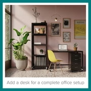 Space Solutions 18 Deep 4 Drawer Metal Mobile Organizer, 4 Box Drawers, Locking, Black