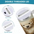 thumbnail image 5 of 40 Oz Car Handle Water Bottle Water Cup Water Bottle Water Jug Coffee Cup Travel Water Bottle Beautiful Two White Dogs, 5 of 8