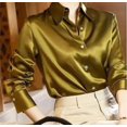 thumbnail image 1 of Blusa holgada Vintage De satén para Mujer, camisa De manga larga, diseño elegante, ropa De moda, 1 of 4