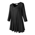thumbnail image 4 of LARACE Womens 3/4 Sleeves Floral Tunic Shirts Summer Casual Dressy Blouse Tops Black 2X, 4 of 8