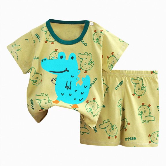 UAYOTSE Cute Summer Short Sleeve T‑shirt Tops Shorts Clothes Sets Toddler Baby Boy Outfits Fit 2t 3t Size 5-6 Years