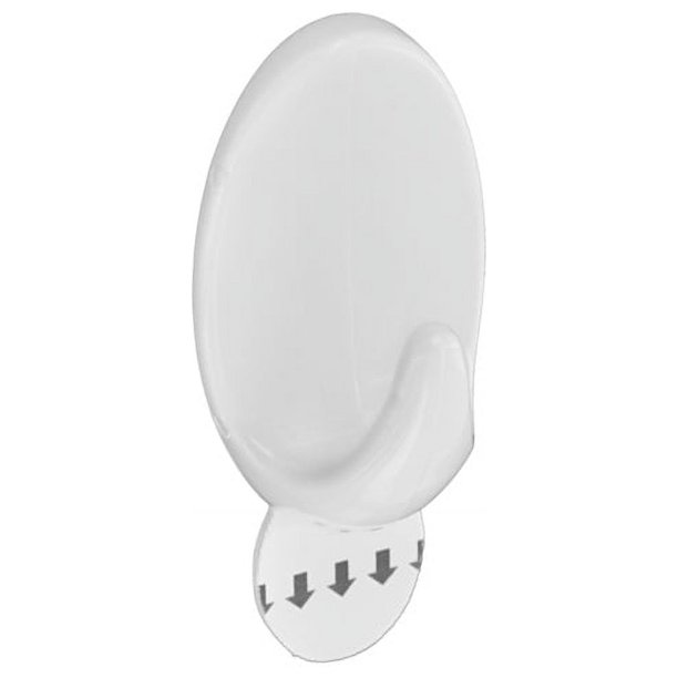 Securit - Ganchos Extraíbles Diseño Ovalados - Packs de 2 (Blanco)