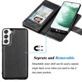 thumbnail image 5 of TakFox For Samsung Galaxy S22 /S22 Plus Wallet Case,[9 Card Slots] PU Leather ID Credit Holder Folio Flip [Detachable] Kickstand Magnetic Phone Cover,Black, 5 of 7