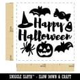thumbnail image 2 of Happy Halloween Candy Bats Spider Self-Inking Rubber Stamp Ink Stamper - Black Ink - Small 1 Inch, 2 of 7