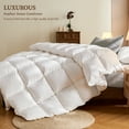 thumbnail image 3 of Teler Goose Feather Down Comforter King Size, Soft Feather Down Duvet Insert with Corner Tabs All Season Bed Comforter(106"x90",White), 3 of 8