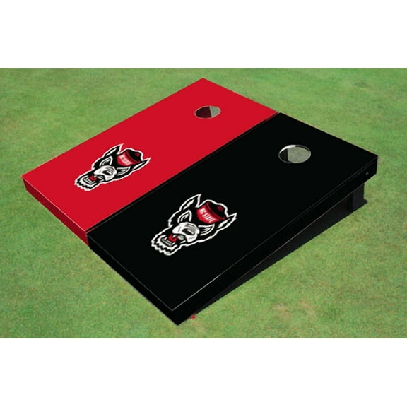 NC State University Alternating Solid Cornhole Boards