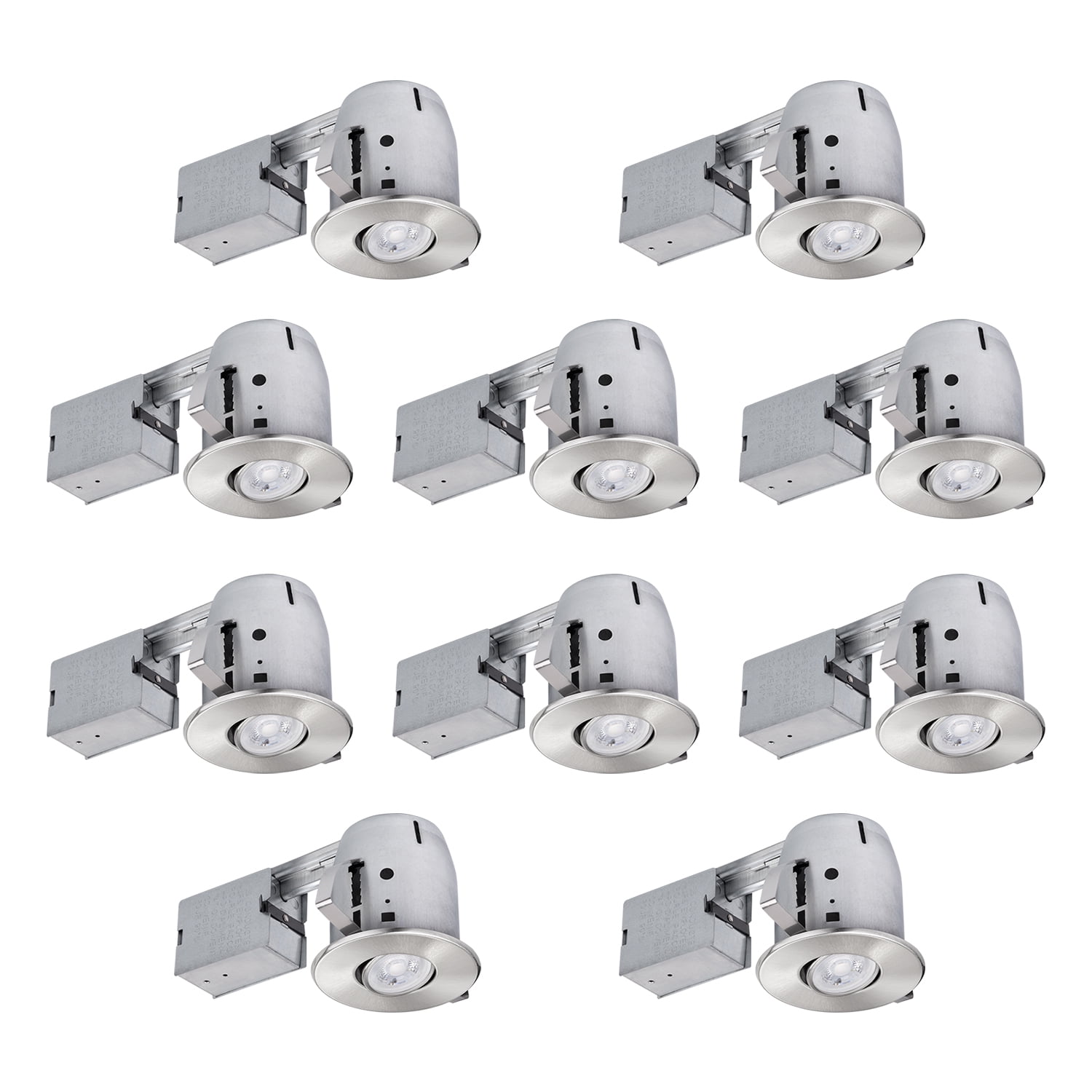 Globe Electric 4 Swivel Round Trim Recessed Lighting Kit Easy Install Push-N-Click Clips 3.88 Hole Size 90440 White 