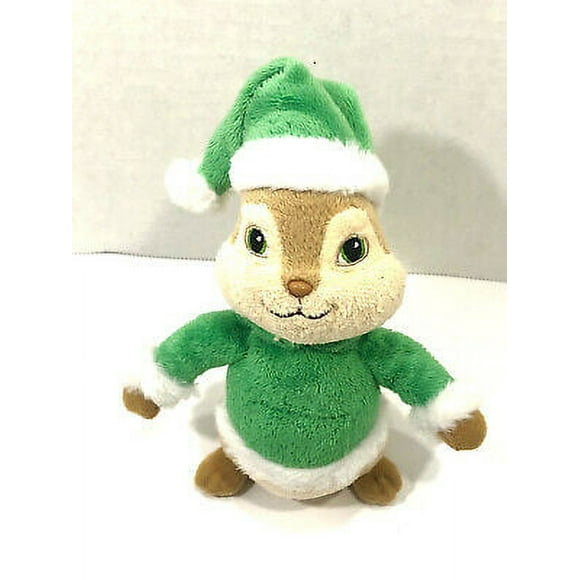 TY Beanie Baby - THEODORE with Christmas Hat  Plush (Alvin & the Chipmunks) (7 inch) (NO TY HANG TAG)