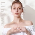 thumbnail image 4 of Linawe Rose Gold Pink Jewelry Sets, Crystal Pendant Necklace Set Pink Earrings Dangling Imitation Diamond Rhinestone Cubic Zirconia Birthstone Teardrop Dangle Matching Wedding Set, 4 of 7