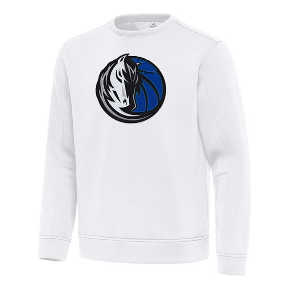 Men's Antigua White Dallas Mavericks Relevant Pullover Sweatshirt