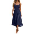 thumbnail image 2 of QUNYINEY Blue Women Summer Dresses Midi Sleeveless A Line Sundress Crew Neck Casual Loose Fit Chiffon Flowy Dresses, 2 of 6