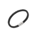 thumbnail image 2 of Brazalete Qarigey de cuero para hombre con hebilla de piedra imán de acero inoxidable trenzado, 2 of 6