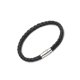 thumbnail image 2 of Brazalete Qarigey de cuero para hombre con hebilla de piedra imán de acero inoxidable trenzado, 2 of 6